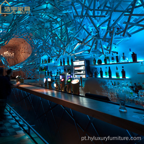 Mesa de bar led comercial de balcão de barra longa em acrílico